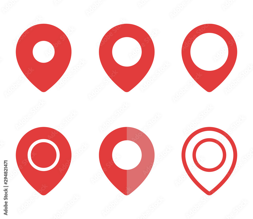 Poster set of map pointer signs, map pin icons