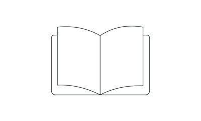 Book line icon for reading and learning materials