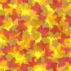 Fototapeta na wymiar Yellow leaves seamless pattern