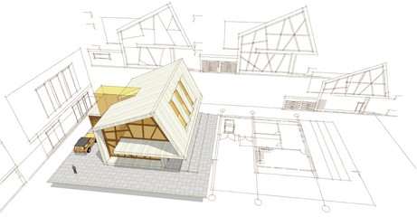  modern house concept 3d illustration