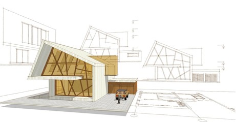  modern house concept 3d illustration