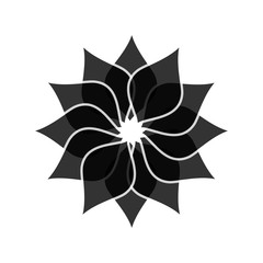 Light black abstract geometric flower logo template. Business abstract icon isolated on white. Use for logo, sign, symbol, web, label, icon. Vector illustration