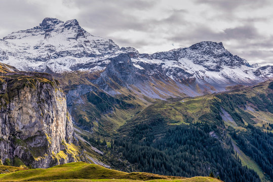 view of  the Alps mountain range in the canton of Uri, Switzerland