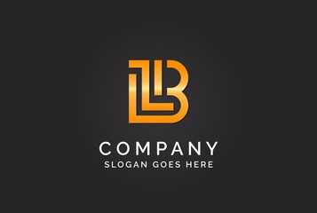 Luxury initial letter BLI golden gold color logo design. Tech business marketing modern vector