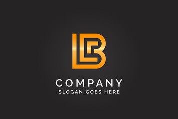 Luxury initial letter BLR golden gold color logo design. Tech business marketing modern vector
