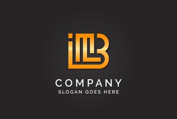 Luxury initial letter IMB golden gold color logo design. Tech business marketing modern vector