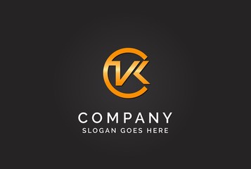 Luxury initial letter CVK golden gold color logo design. Tech business marketing modern vector