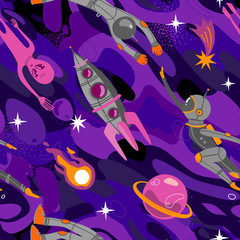 Naklejka na ściany i meble Space vector illustration. Space Galaxy n print