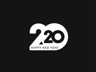 Happy New Year 2020 Text Typography Design Patter, Vector illustration.