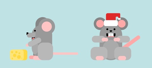 rodents mice in flat style. vector work
