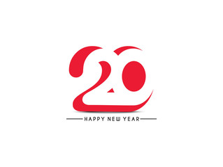 Happy New Year 2020 Text Typography Design Patter, Vector illustration.