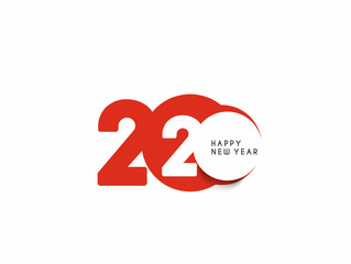 Happy New Year 2020 Text Typography Design Patter, Vector illustration.