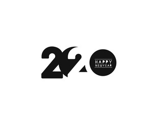 Happy New Year 2020 Text Typography Design Patter, Vector illustration.