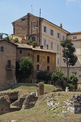 Fototapeta na wymiar Photo of Santa Rita da Cascia in Campitelli, view from Via del Foro Piscario, Rome, Italy
