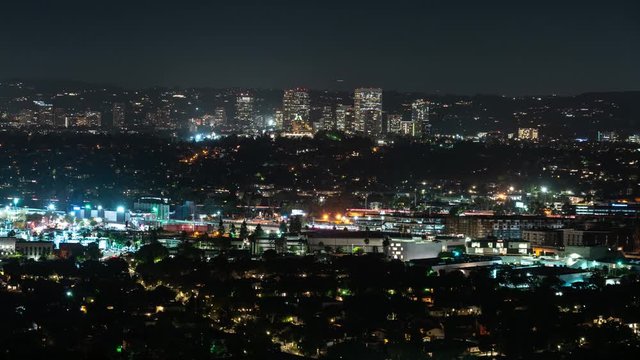 Los Angeles Century City From Culver City Night Time Lapse