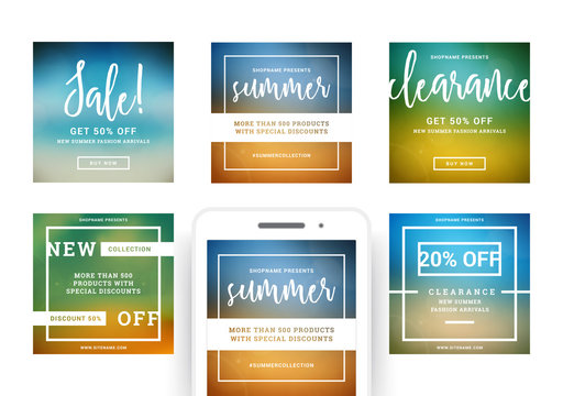 Sale banners templates design with place for photo and big sale messages vector illustration.