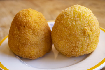 sicilian arancine just fried