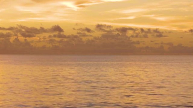 Beautiful sunset view at Tanjung Aru beach at Sabah.