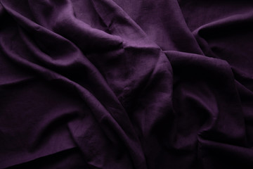 top view of purple crumpled cloth