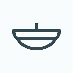 Ceiling fixture isolated icon, flush ceiling light linear vector icon
