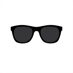 Vector illustration of an isolated pair of simple black large sunglasses.