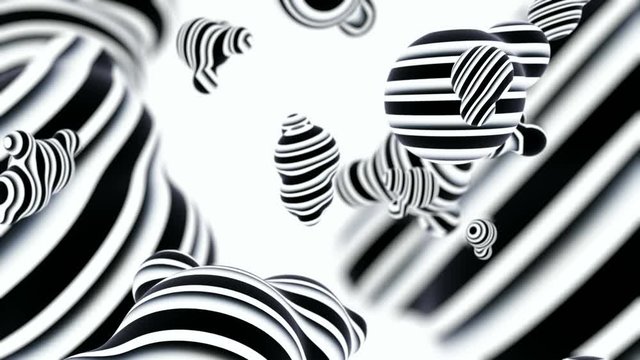 Balls liquid strict business zebra style mobile phone tv screen modern background. Pop music art, vinyl, disco, science and chemistry. Abstract minimalism, fashion, style, black and white.