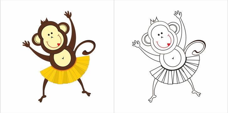 monkey baby coloring