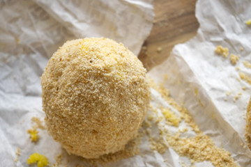 step of preparation of sicilian arancino