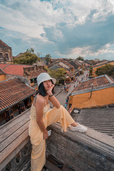 Portrait asian women travel in Hoi An