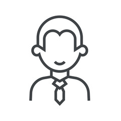 Line icon man with tie