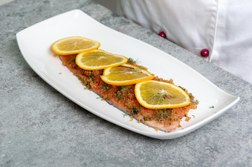 marinating fresh fish salmon and trout