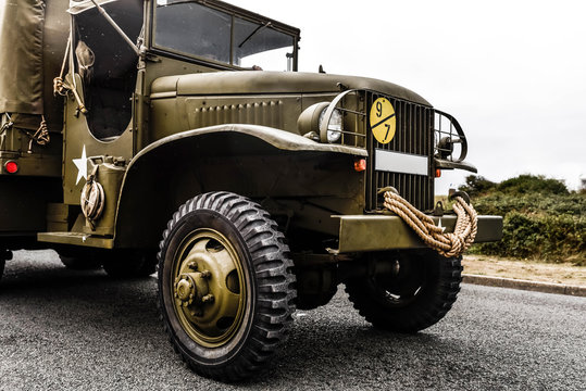 military vehicle of his second world war in close up