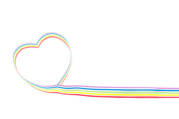 LGBT community pride rainbow ribbon awareness isolated