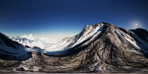 Schapenvacht deken met patroon Cho Oyu VR 360 camera on the Tops of the Mountains
