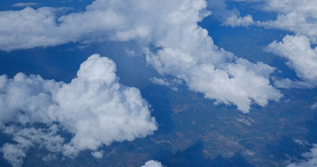  nice sky, Aerial nature view from plane, top view landscape