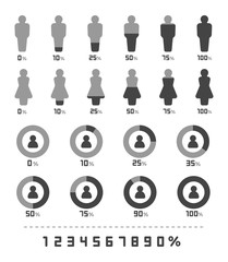 demographic and people with statistic icon set,vector and illustration