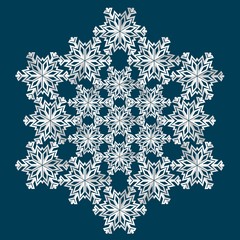 Snowflake winter vintage. Symbol of cold winter
