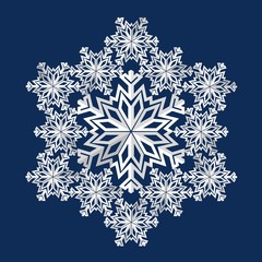 Naklejka na ściany i meble Snowflake winter vintage. Symbol of cold winter