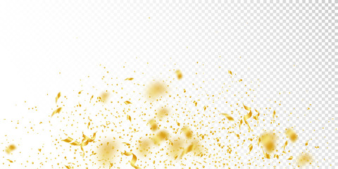 Streamers and confetti. Gold tinsel and foil ribbo