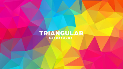 Triangle polygonal abstract geometric background. Colorful gradient design. Low poly shape banner. Vector illustration.