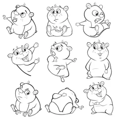 Fototapeten Vektor-Illustration eines niedlichen Zeichentrickfilm-Meerschweinchens für Ihr Design und Computerspiel © liusa
