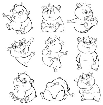 Vector Illustration of a Cute Cartoon Character Guinea Pig  for you Design and Computer Game