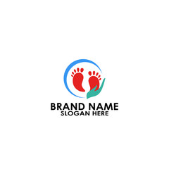 logo care foot with circle template vector