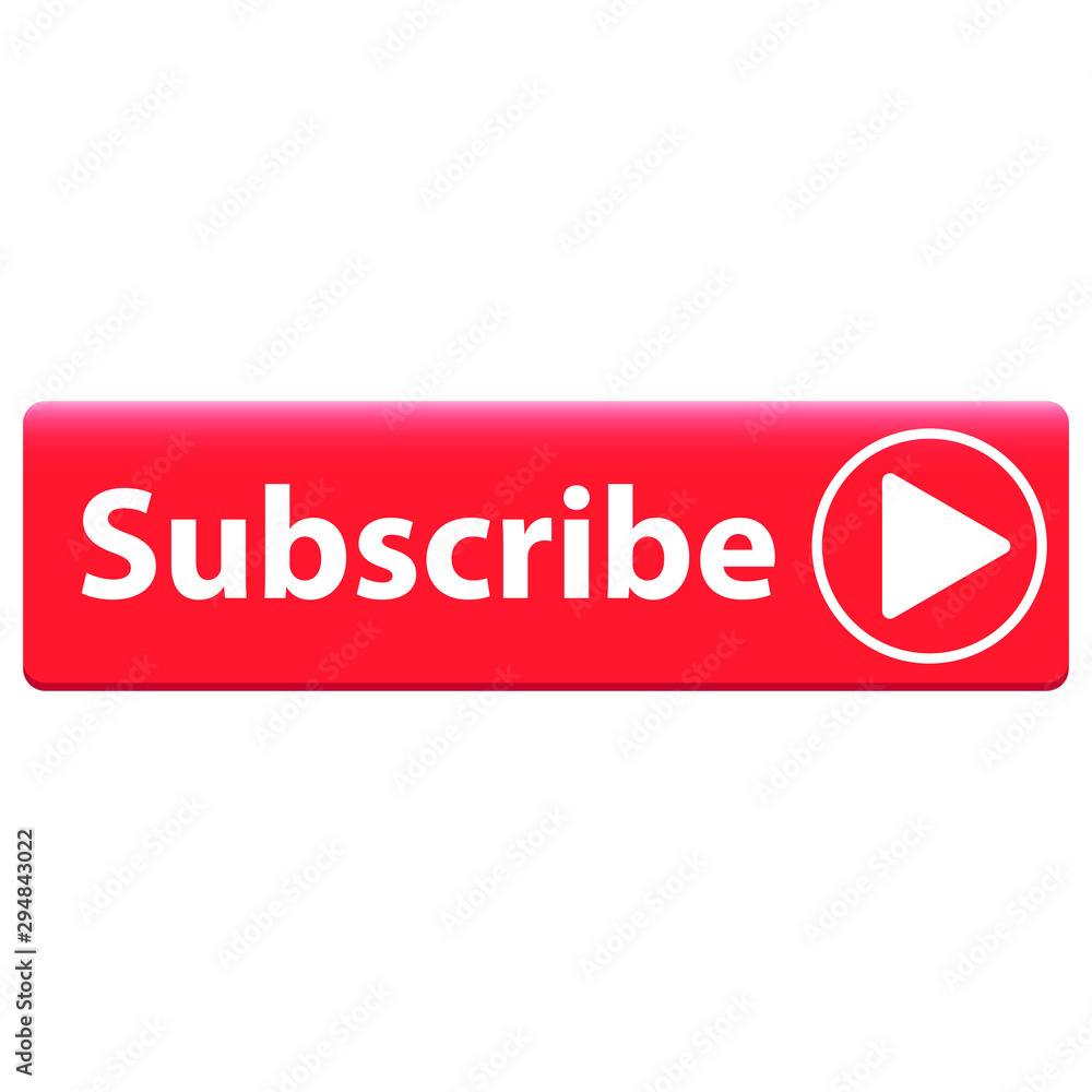 Poster subscribe red button. website element. website icon. channel subscribe icon