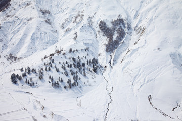 Pastel Colored Cloudy Snowy Mood Mountain Landscape