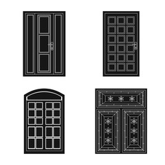 Vector design of door and front symbol. Set of door and wooden stock vector illustration.