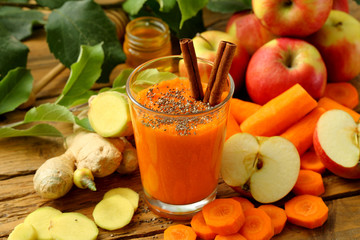 frullato di mele carote e ginger