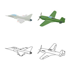 Fototapeta na wymiar Vector design of plane and transport logo. Set of plane and sky stock symbol for web.