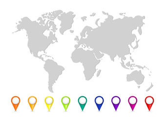 Color world map vector modern.
