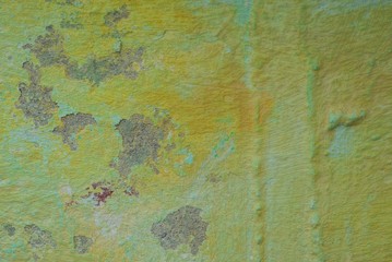 green metal background from an old shabby wall